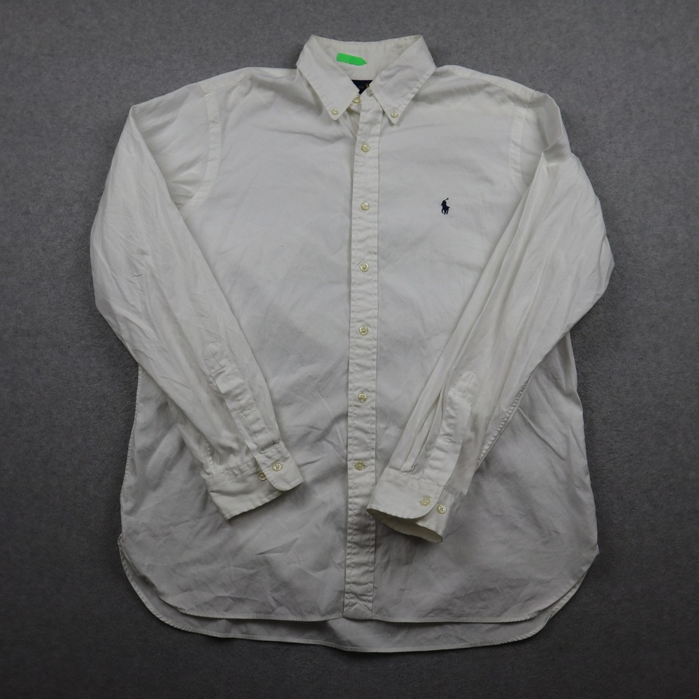 Ralph Lauren Shirt Mens 16.5 34/35 White Cotton Button Down Long Sleeve Pony